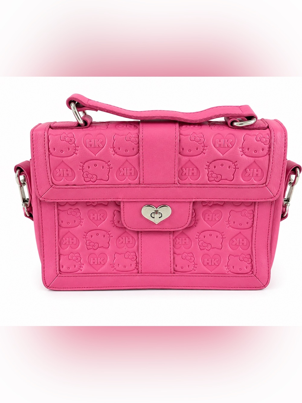 Loungefly x Hello Kitty Pink Embossed Crossbody Satchel Purse Rare Sanrio Bag
